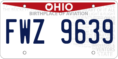 OH license plate FWZ9639