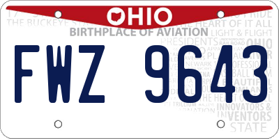 OH license plate FWZ9643