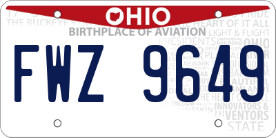 OH license plate FWZ9649