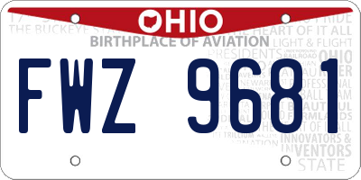 OH license plate FWZ9681