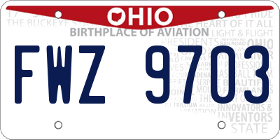 OH license plate FWZ9703