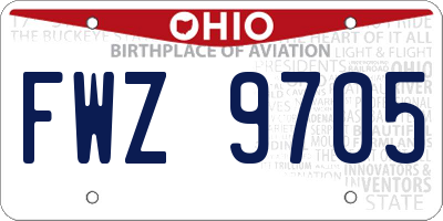 OH license plate FWZ9705