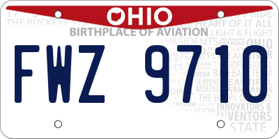 OH license plate FWZ9710