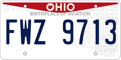 OH license plate FWZ9713