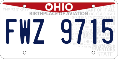 OH license plate FWZ9715