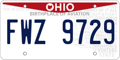 OH license plate FWZ9729