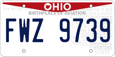 OH license plate FWZ9739