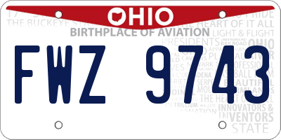 OH license plate FWZ9743