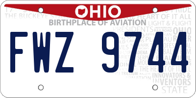 OH license plate FWZ9744