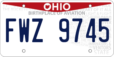 OH license plate FWZ9745