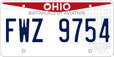 OH license plate FWZ9754