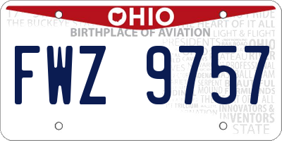 OH license plate FWZ9757