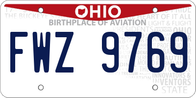 OH license plate FWZ9769