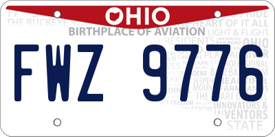 OH license plate FWZ9776
