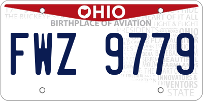 OH license plate FWZ9779