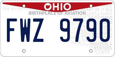 OH license plate FWZ9790