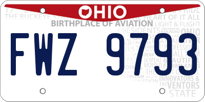 OH license plate FWZ9793