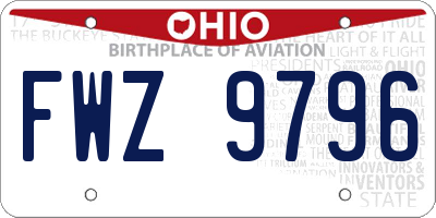 OH license plate FWZ9796