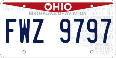 OH license plate FWZ9797