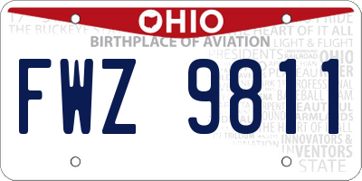 OH license plate FWZ9811