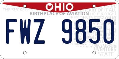 OH license plate FWZ9850