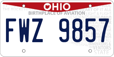 OH license plate FWZ9857