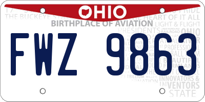 OH license plate FWZ9863