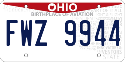 OH license plate FWZ9944