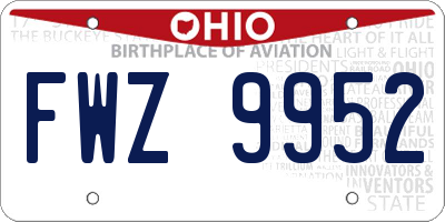OH license plate FWZ9952