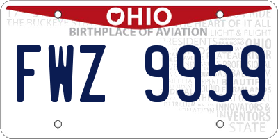 OH license plate FWZ9959
