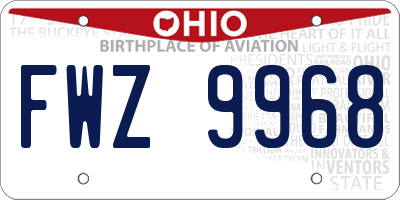 OH license plate FWZ9968