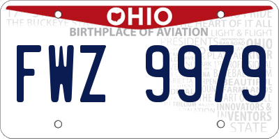 OH license plate FWZ9979