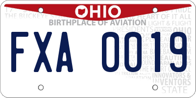 OH license plate FXA0019