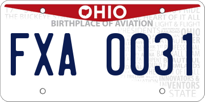 OH license plate FXA0031