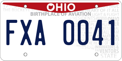 OH license plate FXA0041