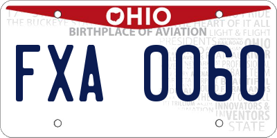 OH license plate FXA0060