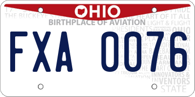OH license plate FXA0076