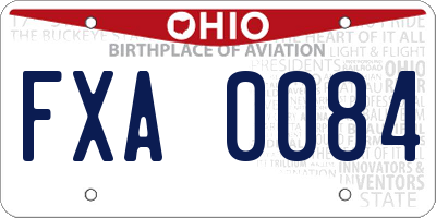 OH license plate FXA0084