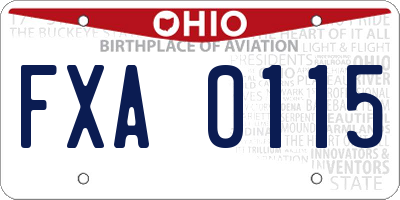OH license plate FXA0115