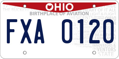 OH license plate FXA0120