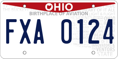 OH license plate FXA0124