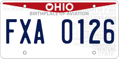 OH license plate FXA0126
