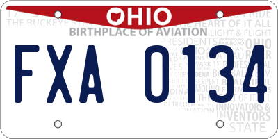 OH license plate FXA0134