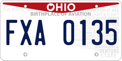 OH license plate FXA0135