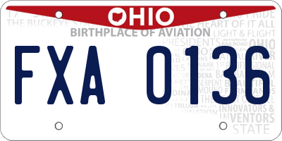 OH license plate FXA0136