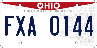 OH license plate FXA0144