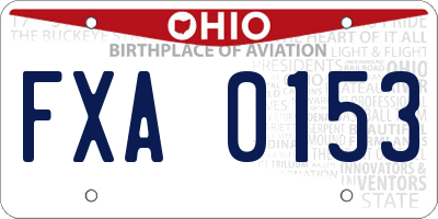 OH license plate FXA0153