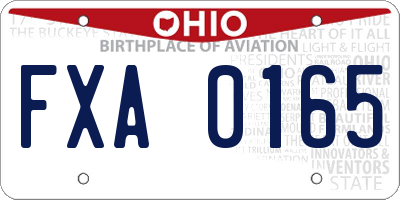 OH license plate FXA0165