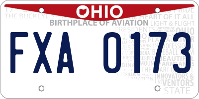 OH license plate FXA0173