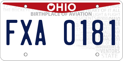 OH license plate FXA0181